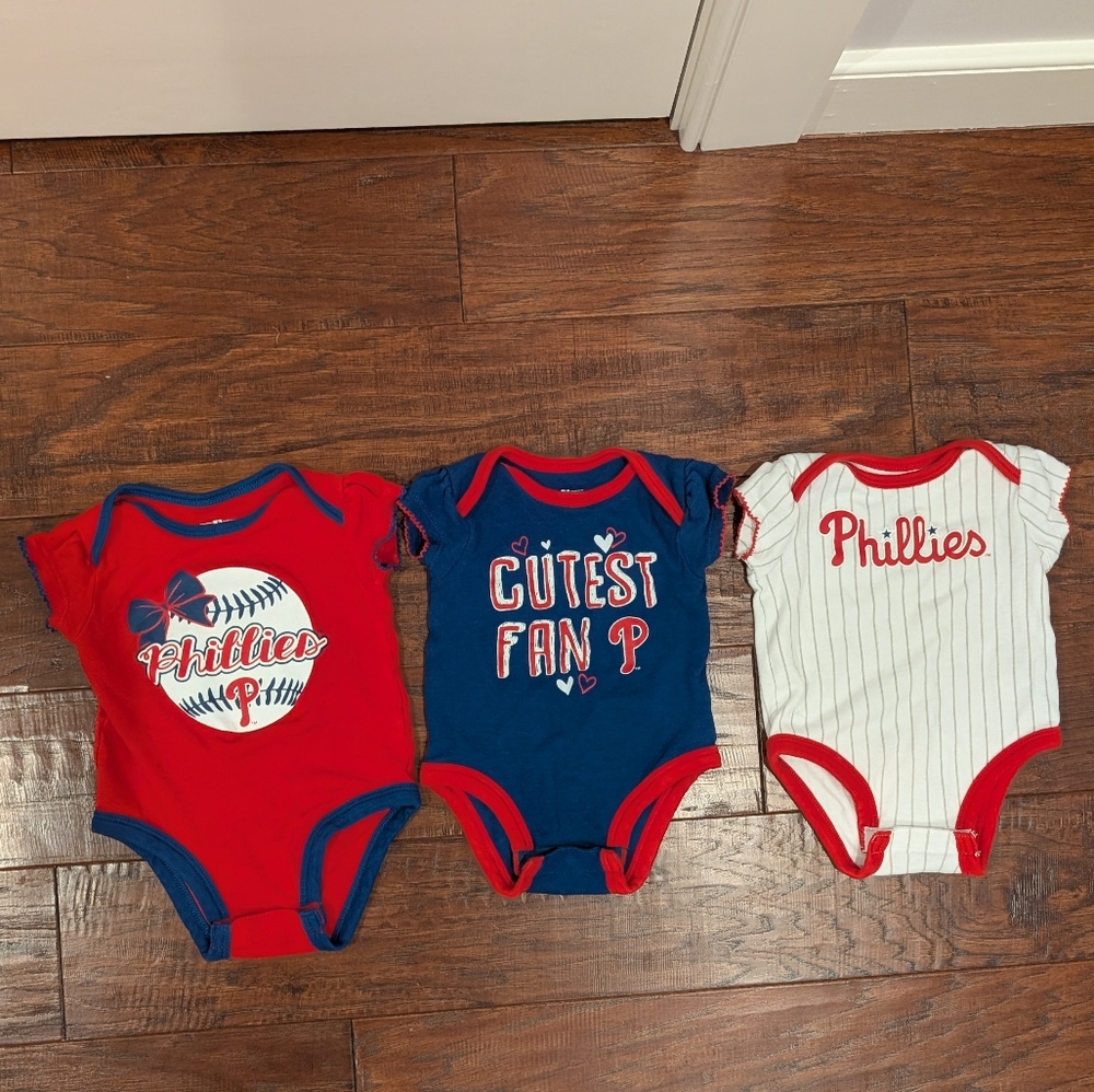 3-6m Phillies Onesies